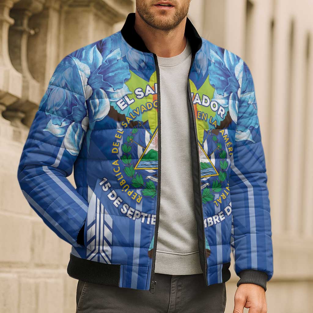Viva El Salvador Bomber Puffer Jacket Happy Independence Day - Wonder Print Shop