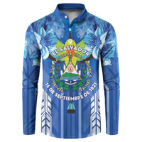 Viva El Salvador Button Sweatshirt Happy Independence Day - Wonder Print Shop