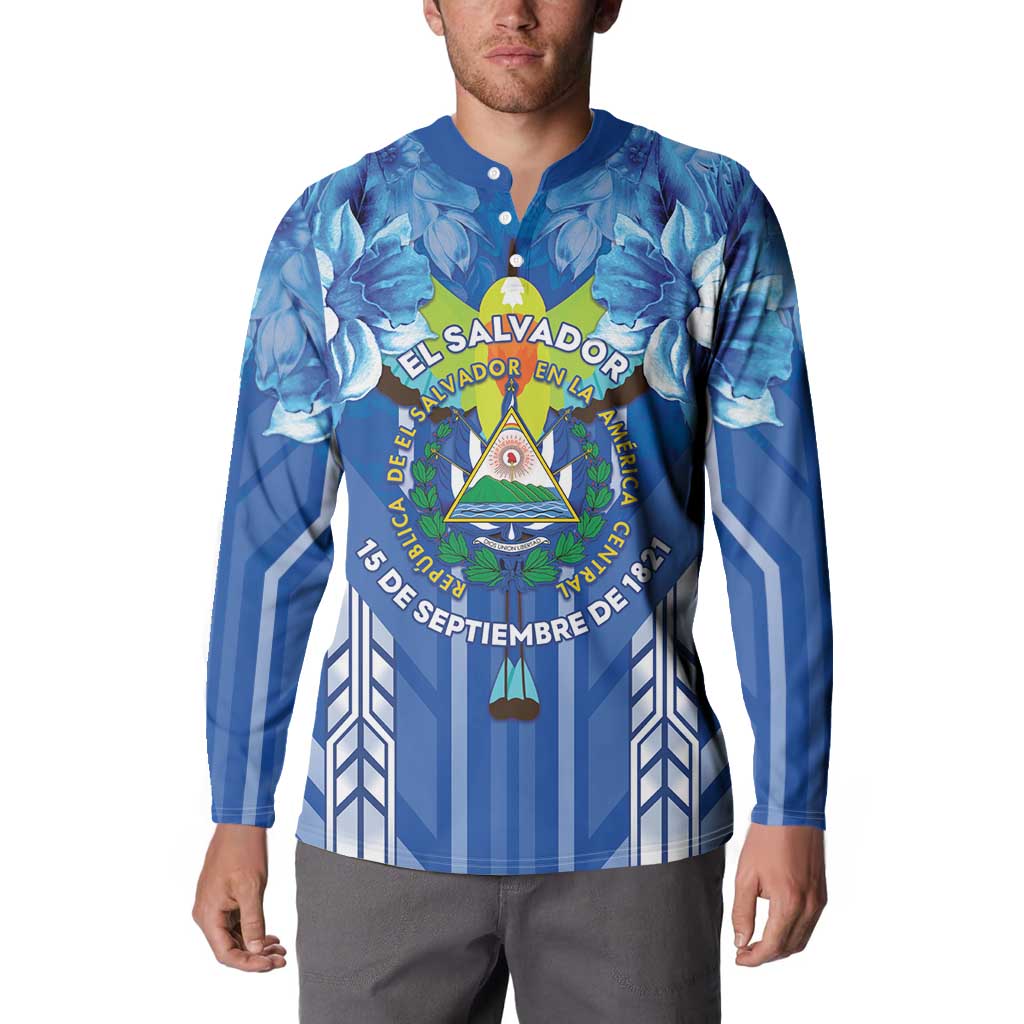 Viva El Salvador Button Sweatshirt Happy Independence Day - Wonder Print Shop