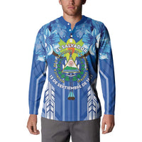 Viva El Salvador Button Sweatshirt Happy Independence Day - Wonder Print Shop