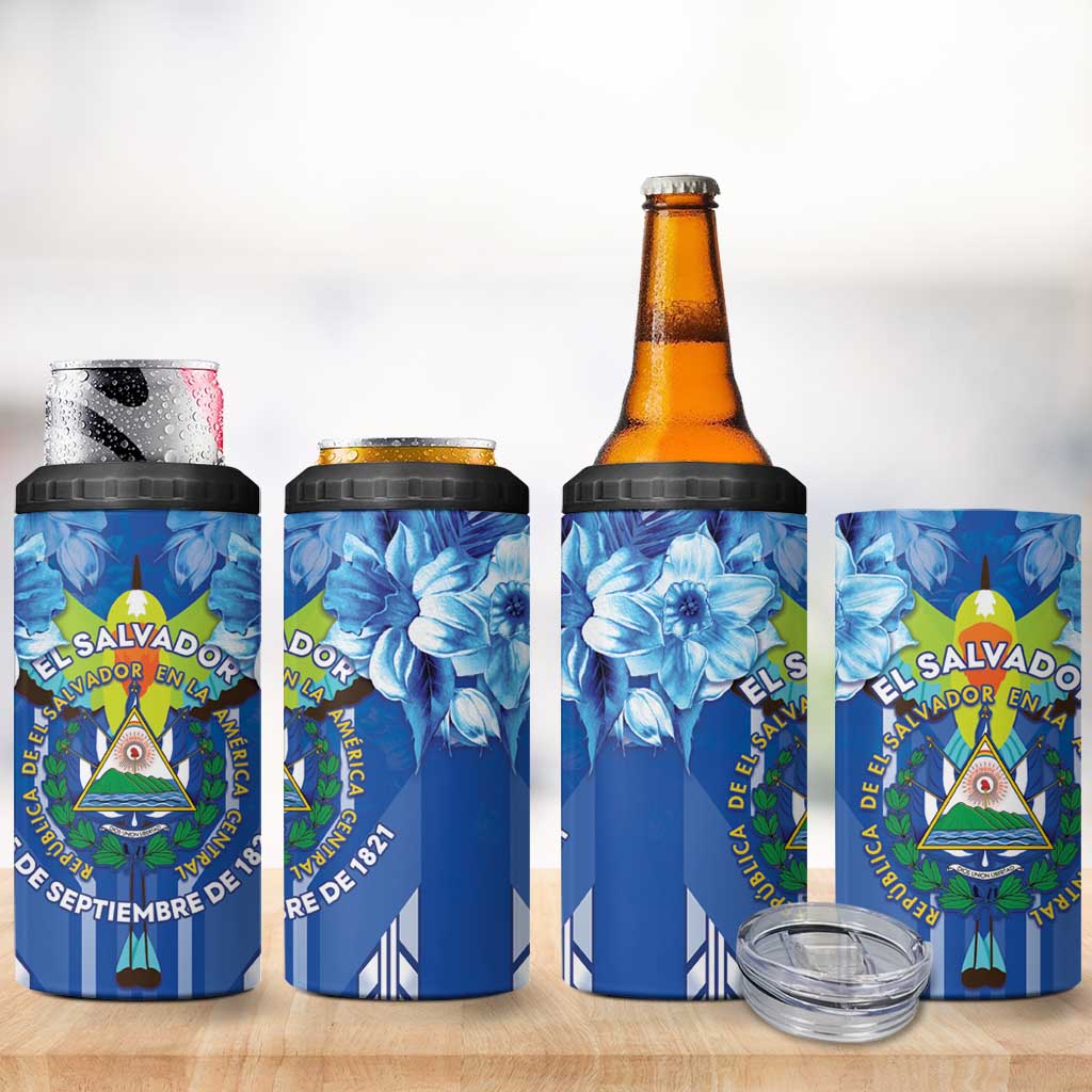 Viva El Salvador 4 in 1 Can Cooler Tumbler Happy Independence Day - Wonder Print Shop
