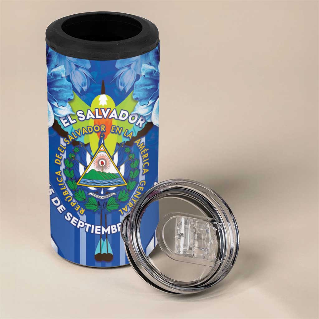 Viva El Salvador 4 in 1 Can Cooler Tumbler Happy Independence Day - Wonder Print Shop