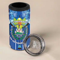 Viva El Salvador 4 in 1 Can Cooler Tumbler Happy Independence Day - Wonder Print Shop