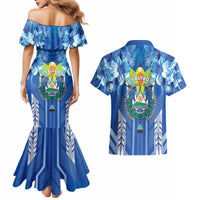 Viva El Salvador Couples Matching Mermaid Dress and Hawaiian Shirt Happy Independence Day - Wonder Print Shop