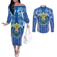 Viva El Salvador Couples Matching Off The Shoulder Long Sleeve Dress and Long Sleeve Button Shirt Happy Independence Day - Wonder Print Shop
