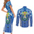 Viva El Salvador Couples Matching Short Sleeve Bodycon Dress and Long Sleeve Button Shirt Happy Independence Day - Wonder Print Shop