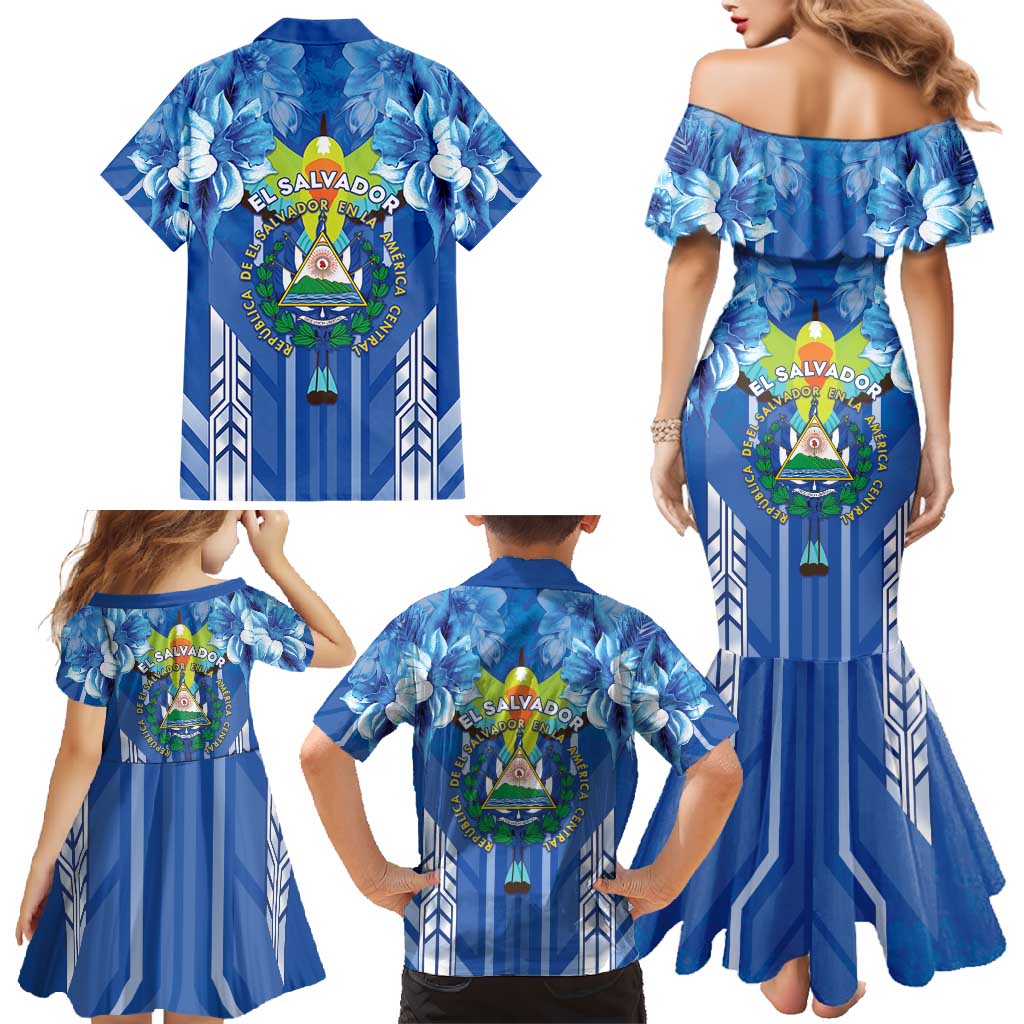 Viva El Salvador Family Matching Mermaid Dress and Hawaiian Shirt Happy Independence Day - Wonder Print Shop