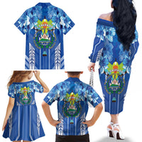 Viva El Salvador Family Matching Off The Shoulder Long Sleeve Dress and Hawaiian Shirt Happy Independence Day - Wonder Print Shop