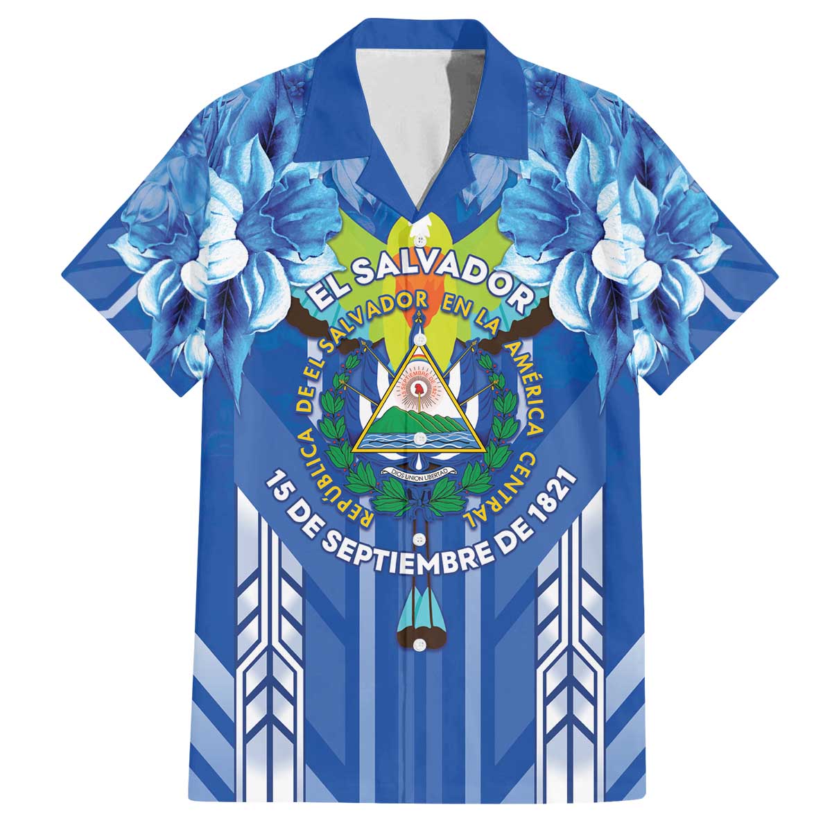 Viva El Salvador Family Matching Off The Shoulder Long Sleeve Dress and Hawaiian Shirt Happy Independence Day - Wonder Print Shop