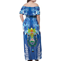 Viva El Salvador Family Matching Off Shoulder Maxi Dress and Hawaiian Shirt Happy Independence Day - Wonder Print Shop