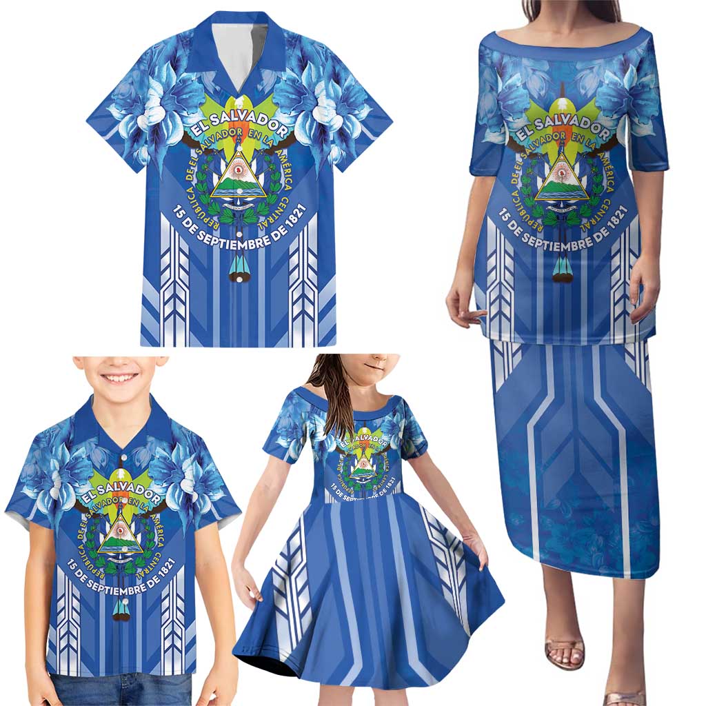 Viva El Salvador Family Matching Puletasi and Hawaiian Shirt Happy Independence Day - Wonder Print Shop