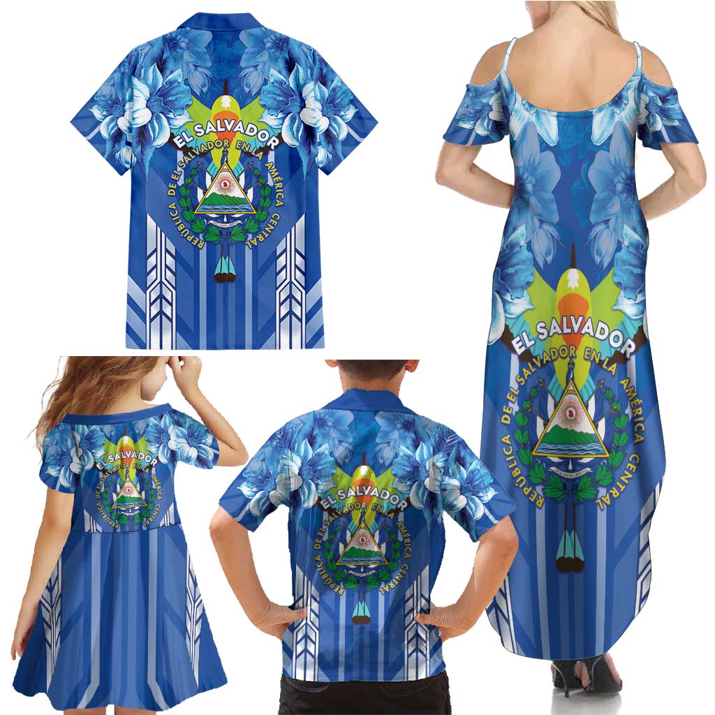 Viva El Salvador Family Matching Summer Maxi Dress and Hawaiian Shirt Happy Independence Day - Wonder Print Shop