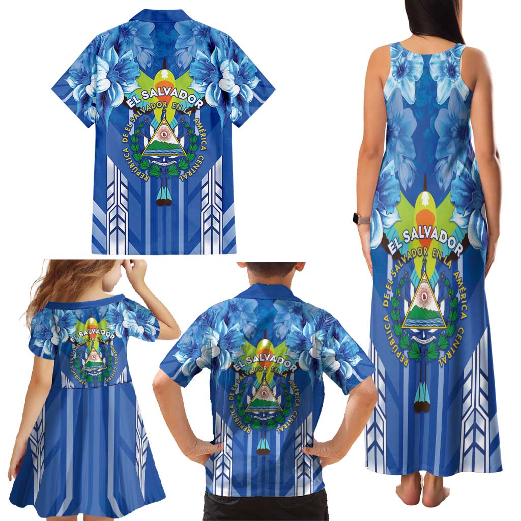 Viva El Salvador Family Matching Tank Maxi Dress and Hawaiian Shirt Happy Independence Day - Wonder Print Shop