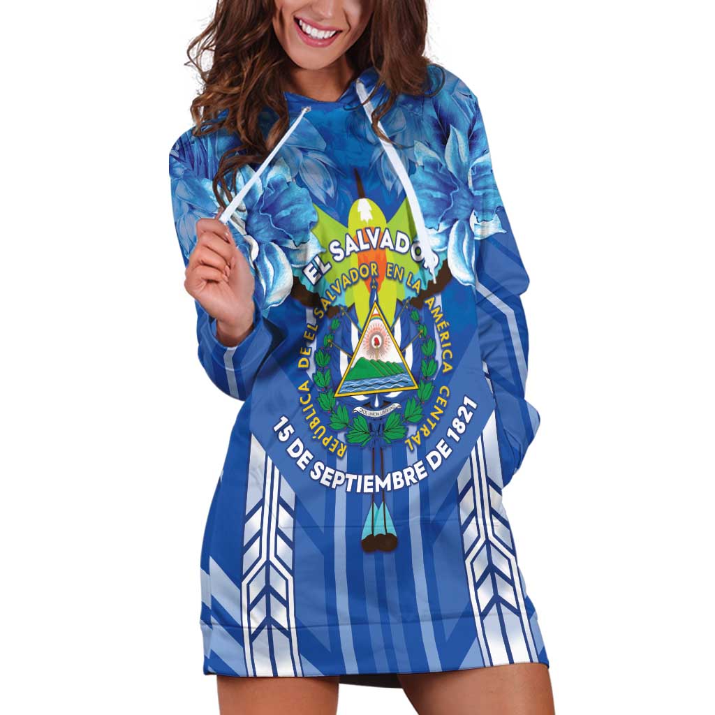 Viva El Salvador Hoodie Dress Happy Independence Day - Wonder Print Shop