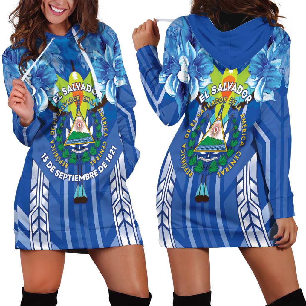 Viva El Salvador Hoodie Dress Happy Independence Day - Wonder Print Shop