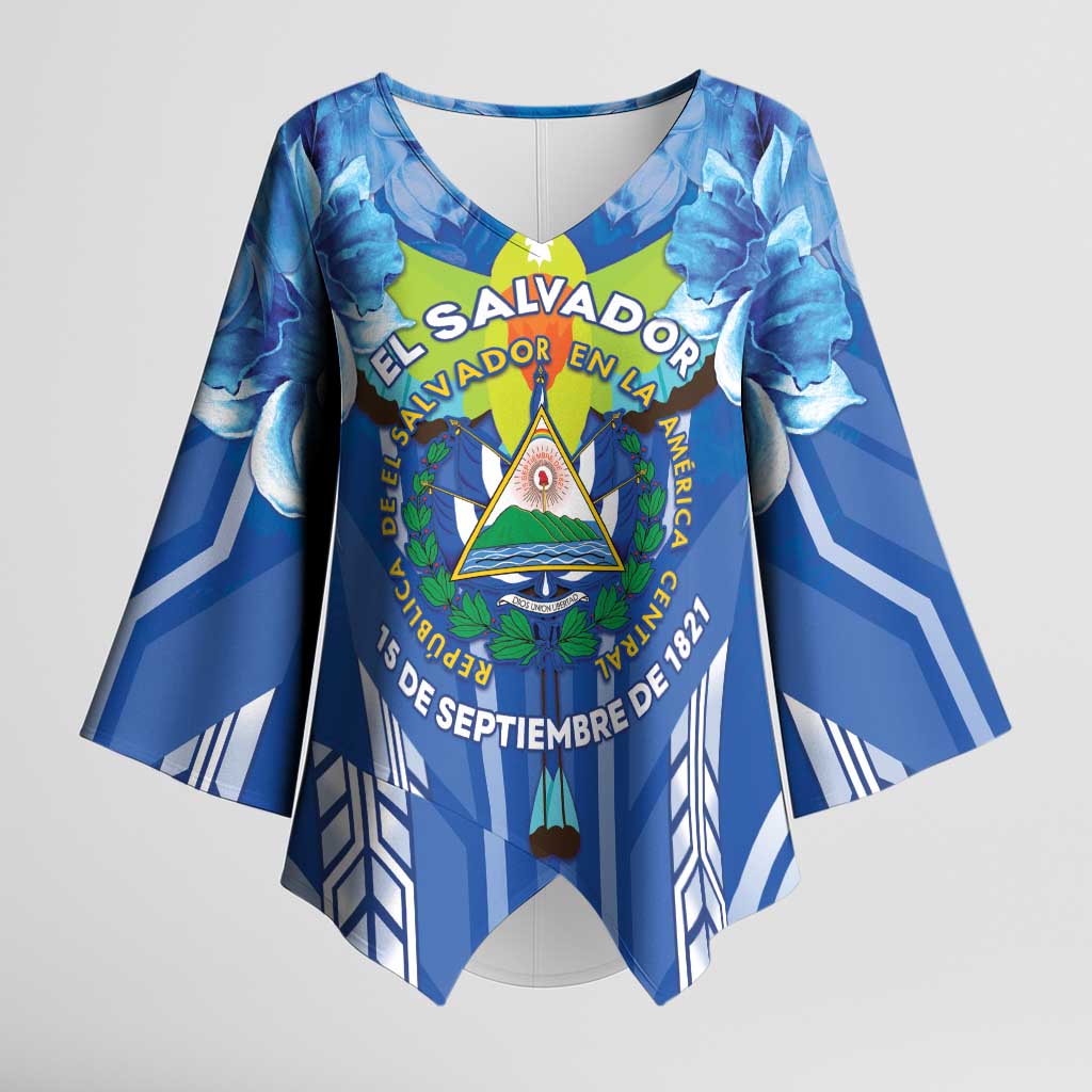 Viva El Salvador Kimono Sleeve Blouse Happy Independence Day - Wonder Print Shop