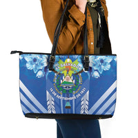 Viva El Salvador Leather Tote Bag Happy Independence Day - Wonder Print Shop