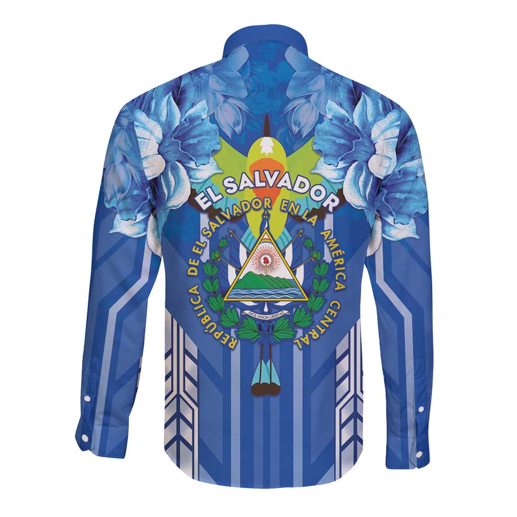 Viva El Salvador Long Sleeve Button Shirt Happy Independence Day - Wonder Print Shop