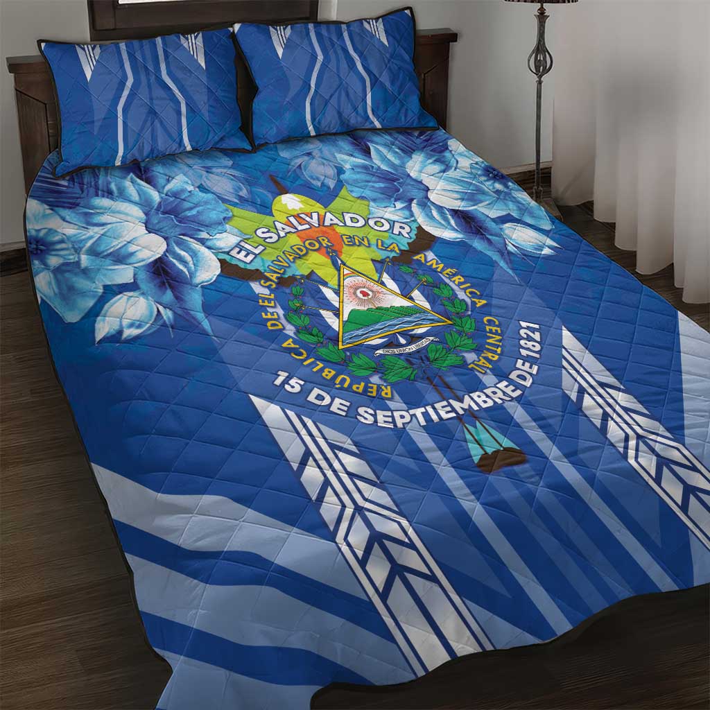 Viva El Salvador Quilt Bed Set Happy Independence Day - Wonder Print Shop