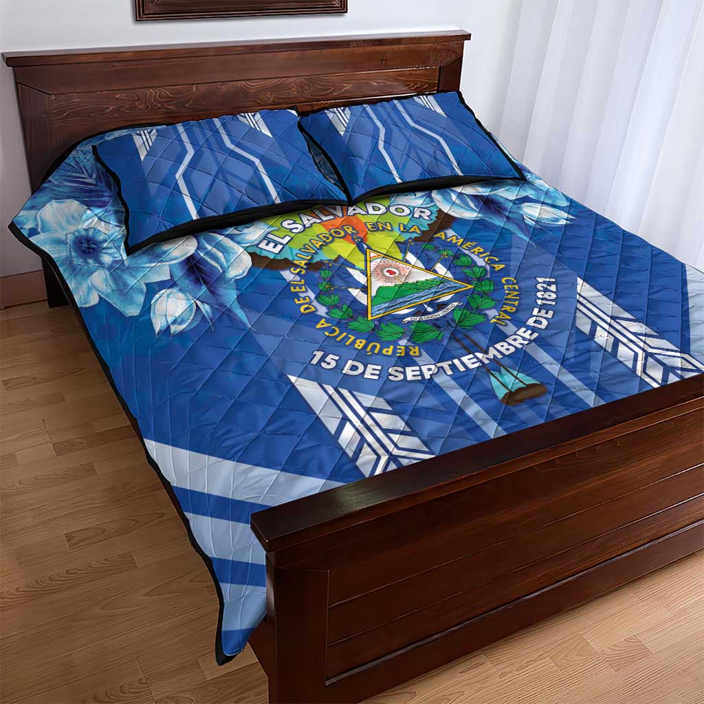 Viva El Salvador Quilt Bed Set Happy Independence Day - Wonder Print Shop