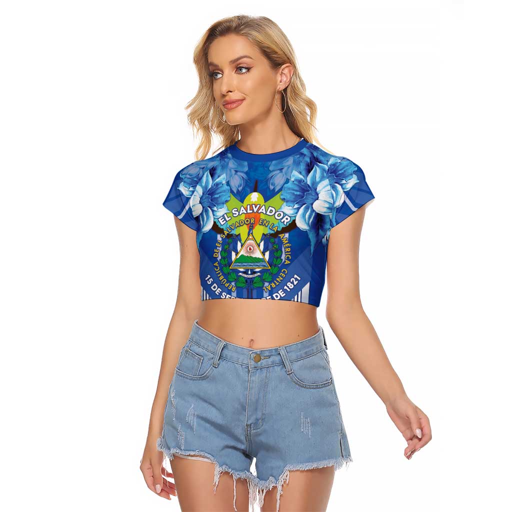 Viva El Salvador Raglan Cropped T Shirt Happy Independence Day - Wonder Print Shop