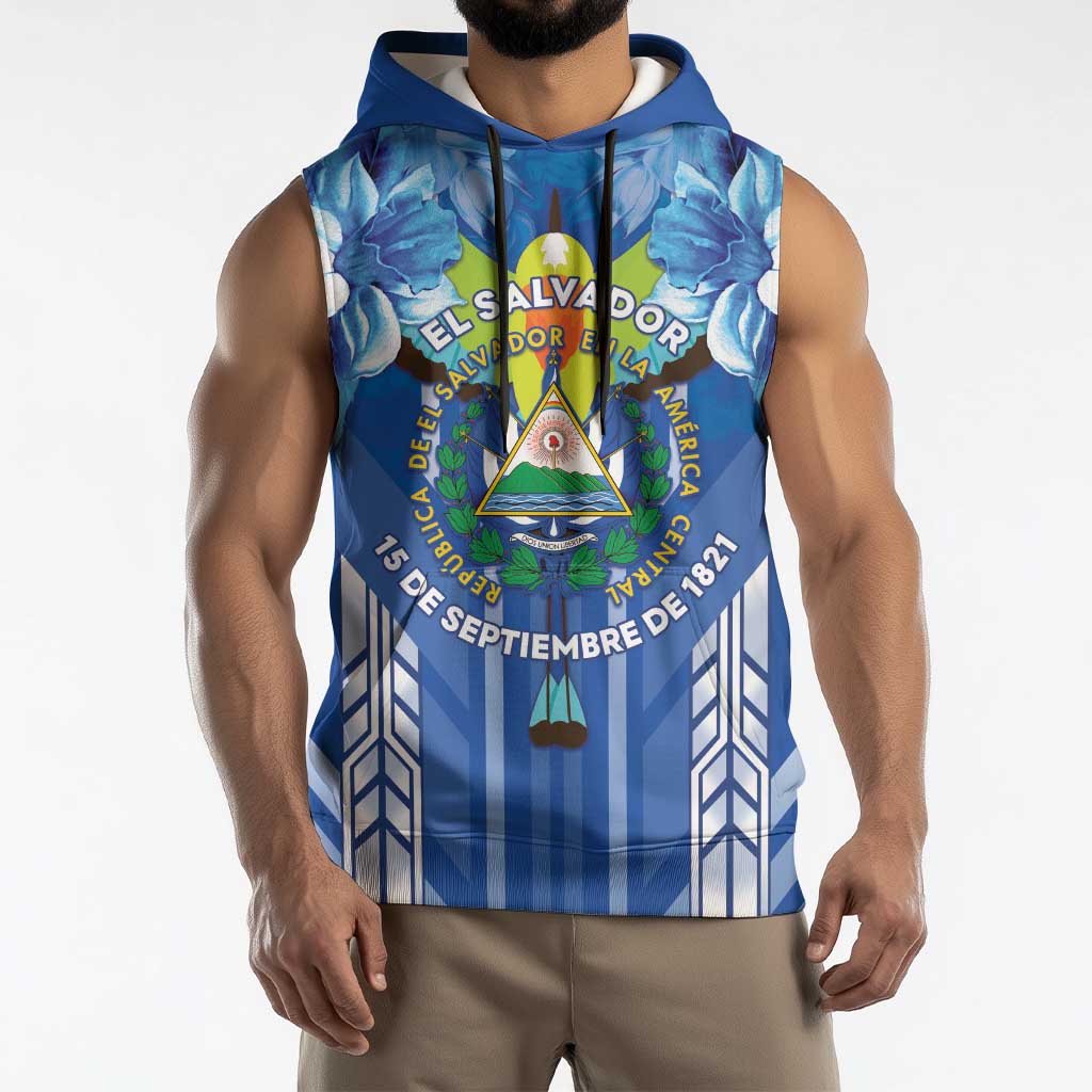 Viva El Salvador Sleeveless Hoodie Happy Independence Day - Wonder Print Shop