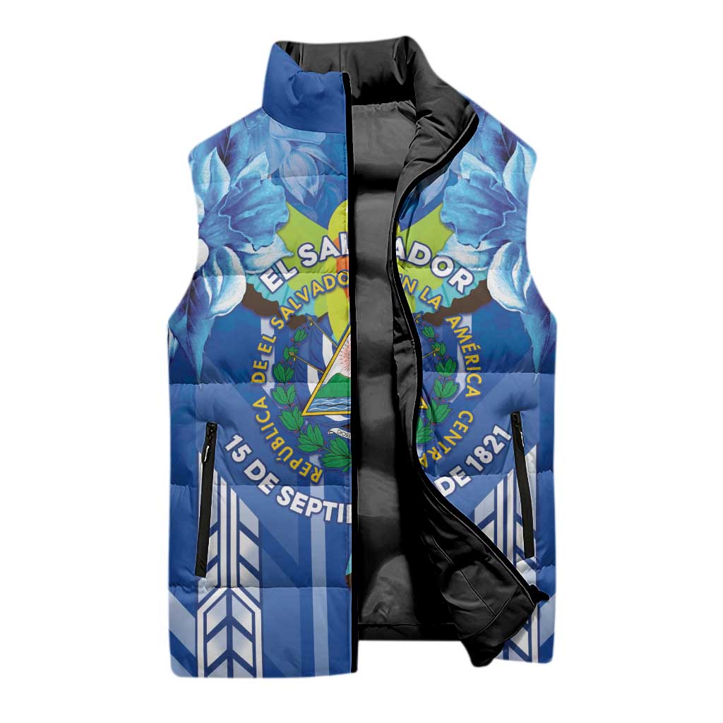 Viva El Salvador Sleeveless Puffer Jacket Happy Independence Day - Wonder Print Shop