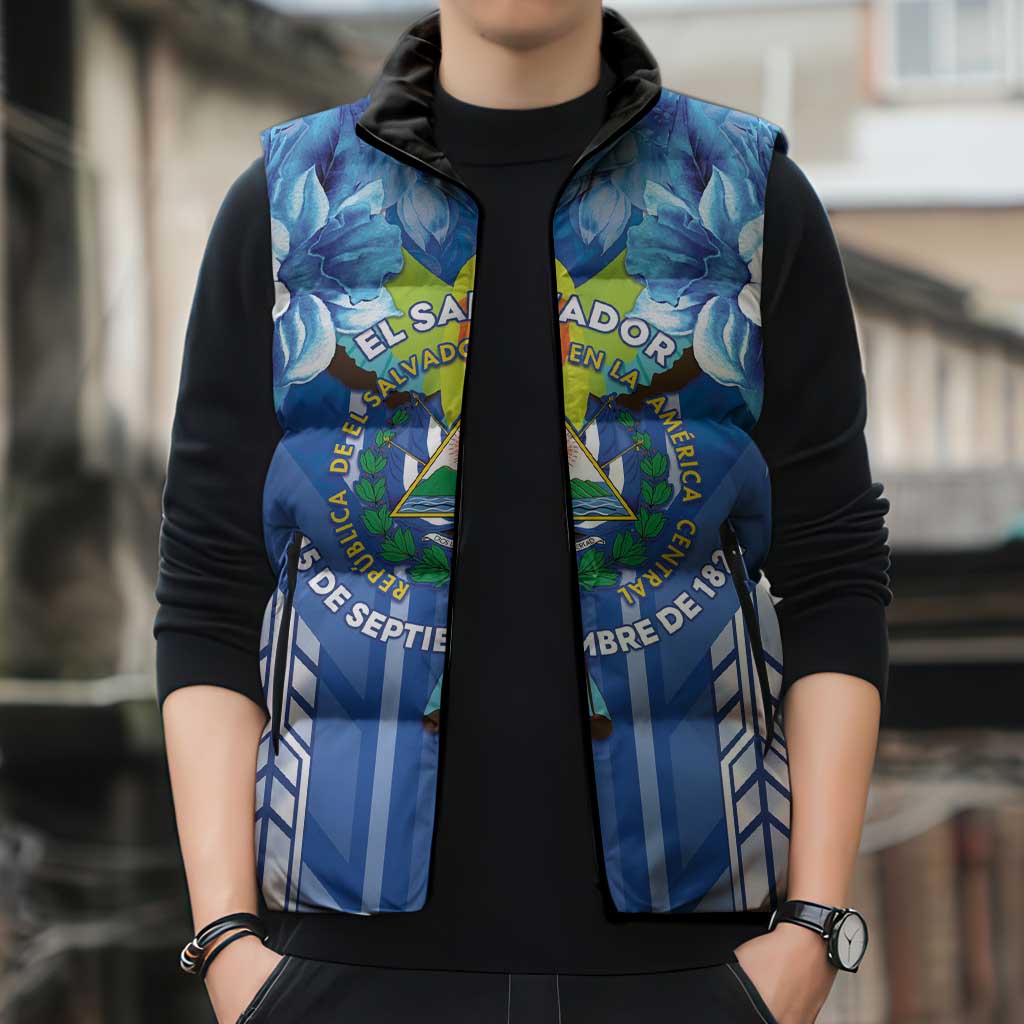 Viva El Salvador Sleeveless Puffer Jacket Happy Independence Day - Wonder Print Shop
