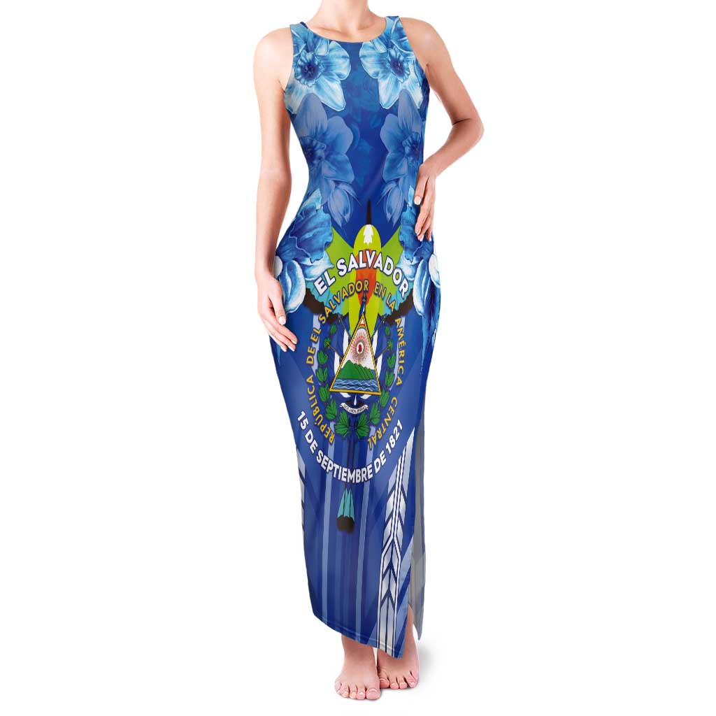 Viva El Salvador Tank Maxi Dress Happy Independence Day - Wonder Print Shop