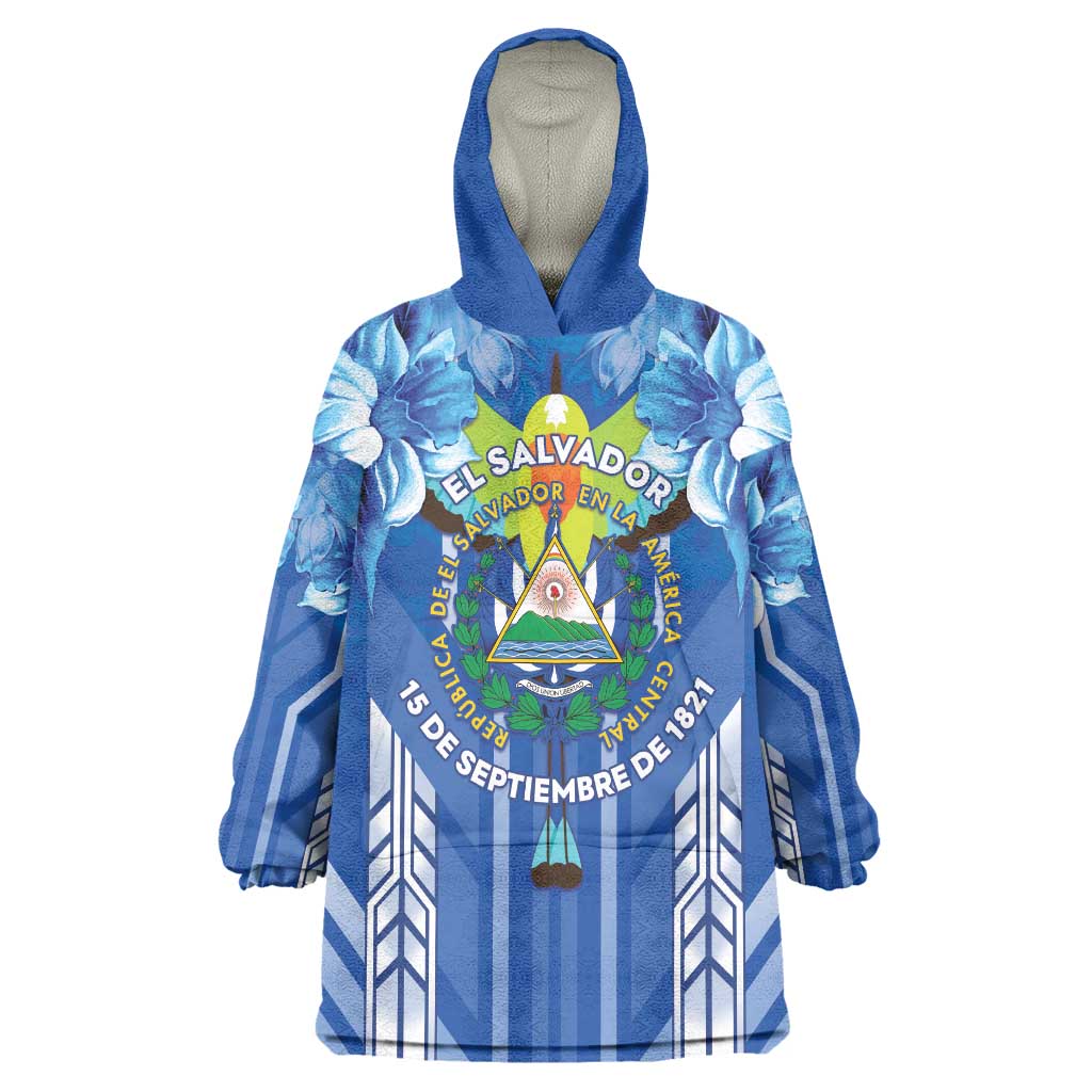 Viva El Salvador Wearable Blanket Hoodie Happy Independence Day - Wonder Print Shop