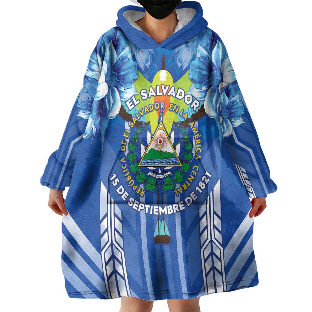 Viva El Salvador Wearable Blanket Hoodie Happy Independence Day - Wonder Print Shop