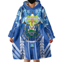 Viva El Salvador Wearable Blanket Hoodie Happy Independence Day - Wonder Print Shop