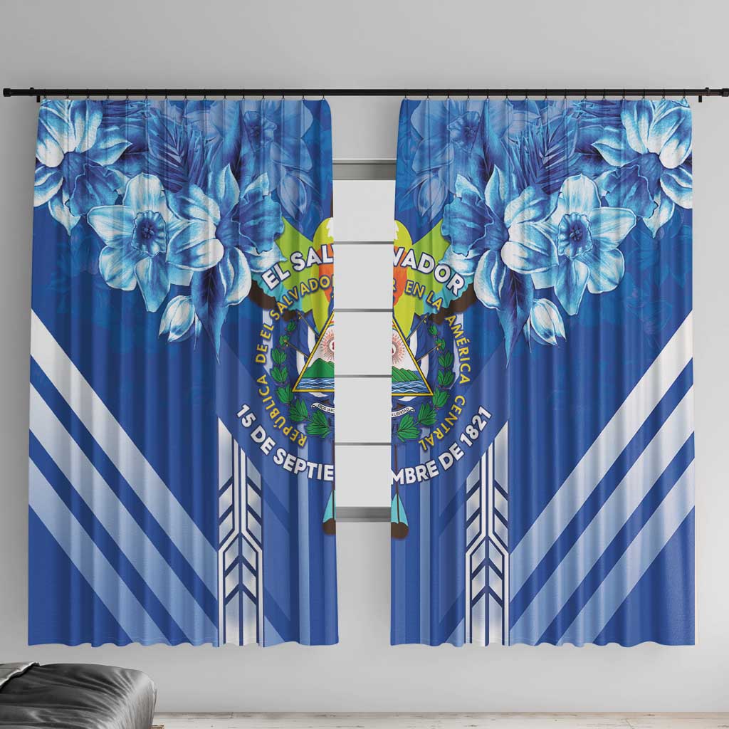 Viva El Salvador Window Curtain Happy Independence Day - Wonder Print Shop