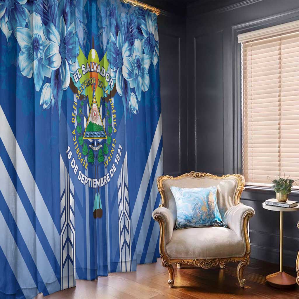 Viva El Salvador Window Curtain Happy Independence Day - Wonder Print Shop
