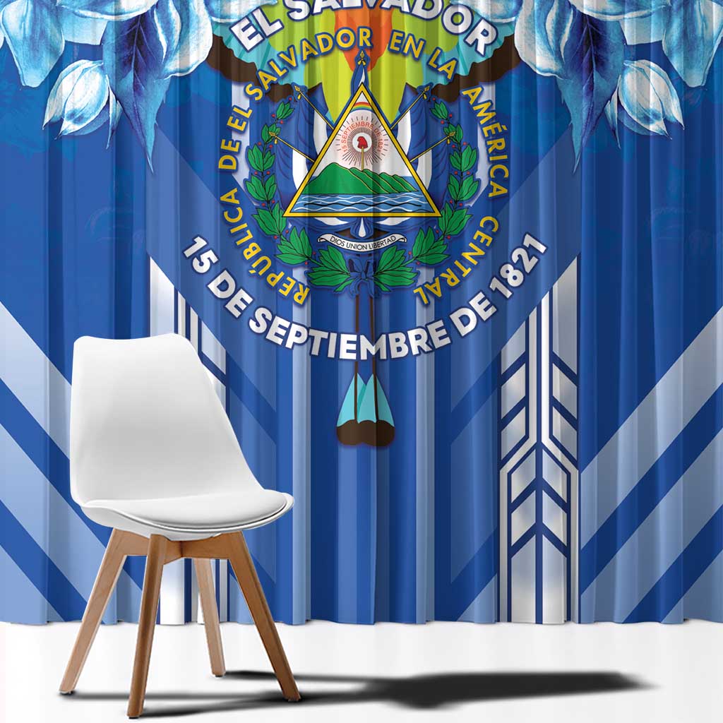 Viva El Salvador Window Curtain Happy Independence Day - Wonder Print Shop