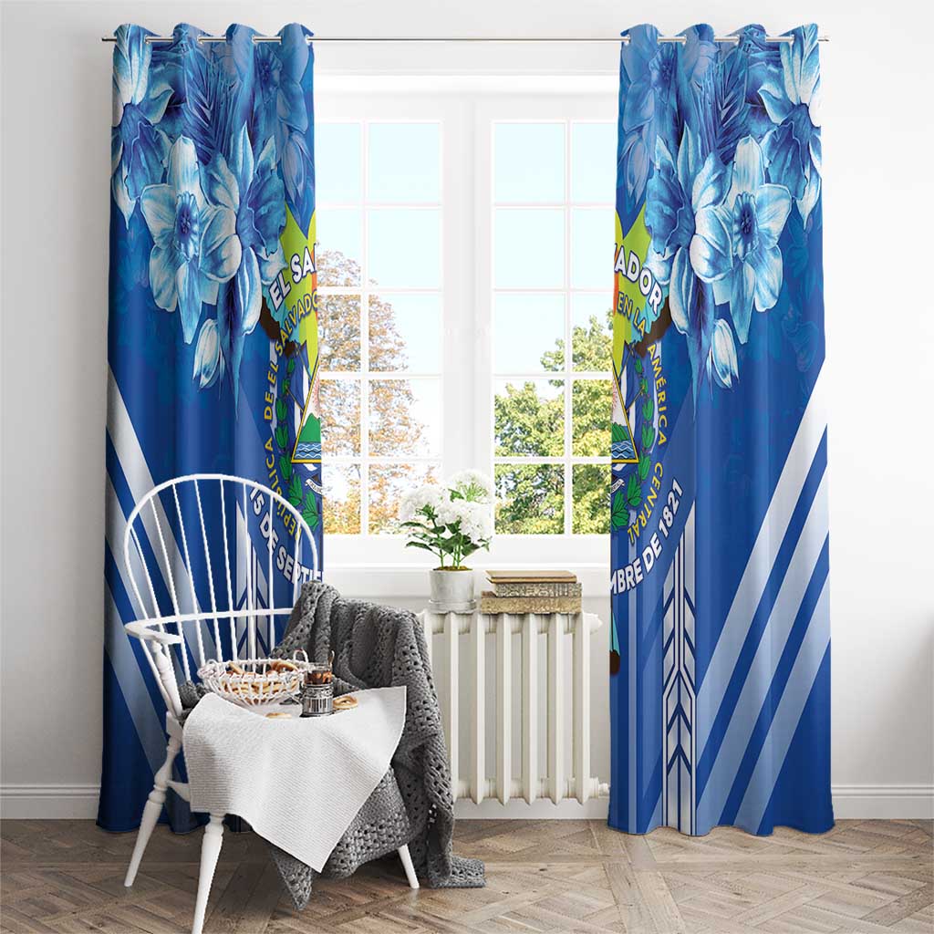 Viva El Salvador Window Curtain Happy Independence Day - Wonder Print Shop