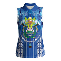 Viva El Salvador Women Sleeveless Polo Shirt Happy Independence Day - Wonder Print Shop