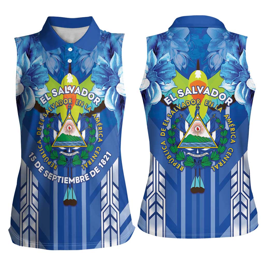 Viva El Salvador Women Sleeveless Polo Shirt Happy Independence Day - Wonder Print Shop