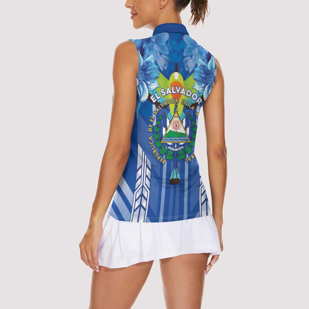 Viva El Salvador Women Sleeveless Polo Shirt Happy Independence Day - Wonder Print Shop