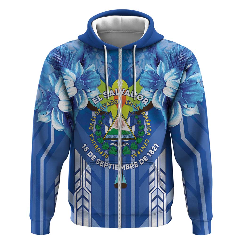 Viva El Salvador Zip Hoodie Happy Independence Day - Wonder Print Shop