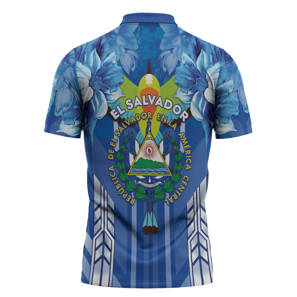 Viva El Salvador Zipper Polo Shirt Happy Independence Day - Wonder Print Shop