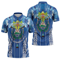 Viva El Salvador Zipper Polo Shirt Happy Independence Day - Wonder Print Shop