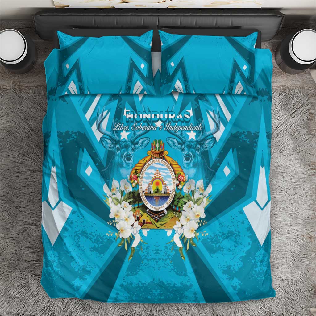 Honduras Independence Day Bedding Set Coat Of Arms Special Style - Wonder Print Shop