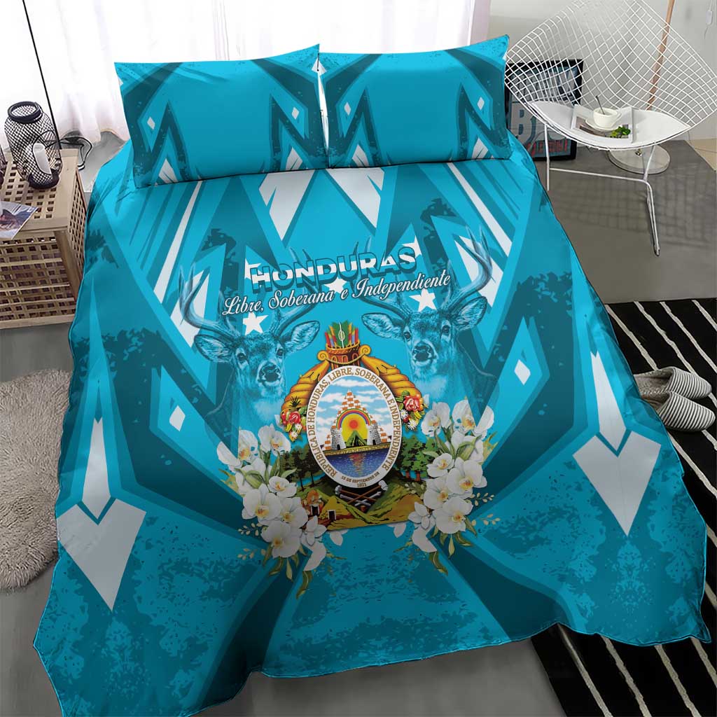 Honduras Independence Day Bedding Set Coat Of Arms Special Style - Wonder Print Shop