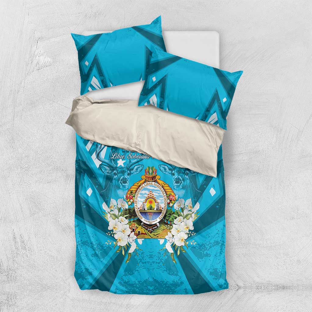 Honduras Independence Day Bedding Set Coat Of Arms Special Style - Wonder Print Shop