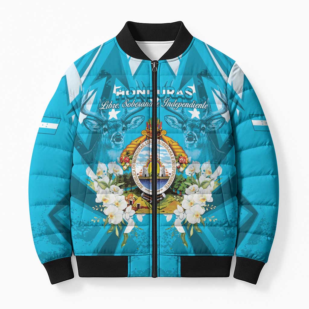 Honduras Independence Day Bomber Puffer Jacket Coat Of Arms Special Style - Wonder Print Shop