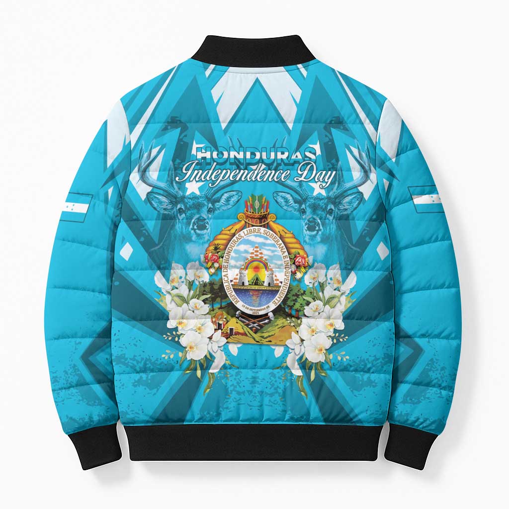 Honduras Independence Day Bomber Puffer Jacket Coat Of Arms Special Style - Wonder Print Shop