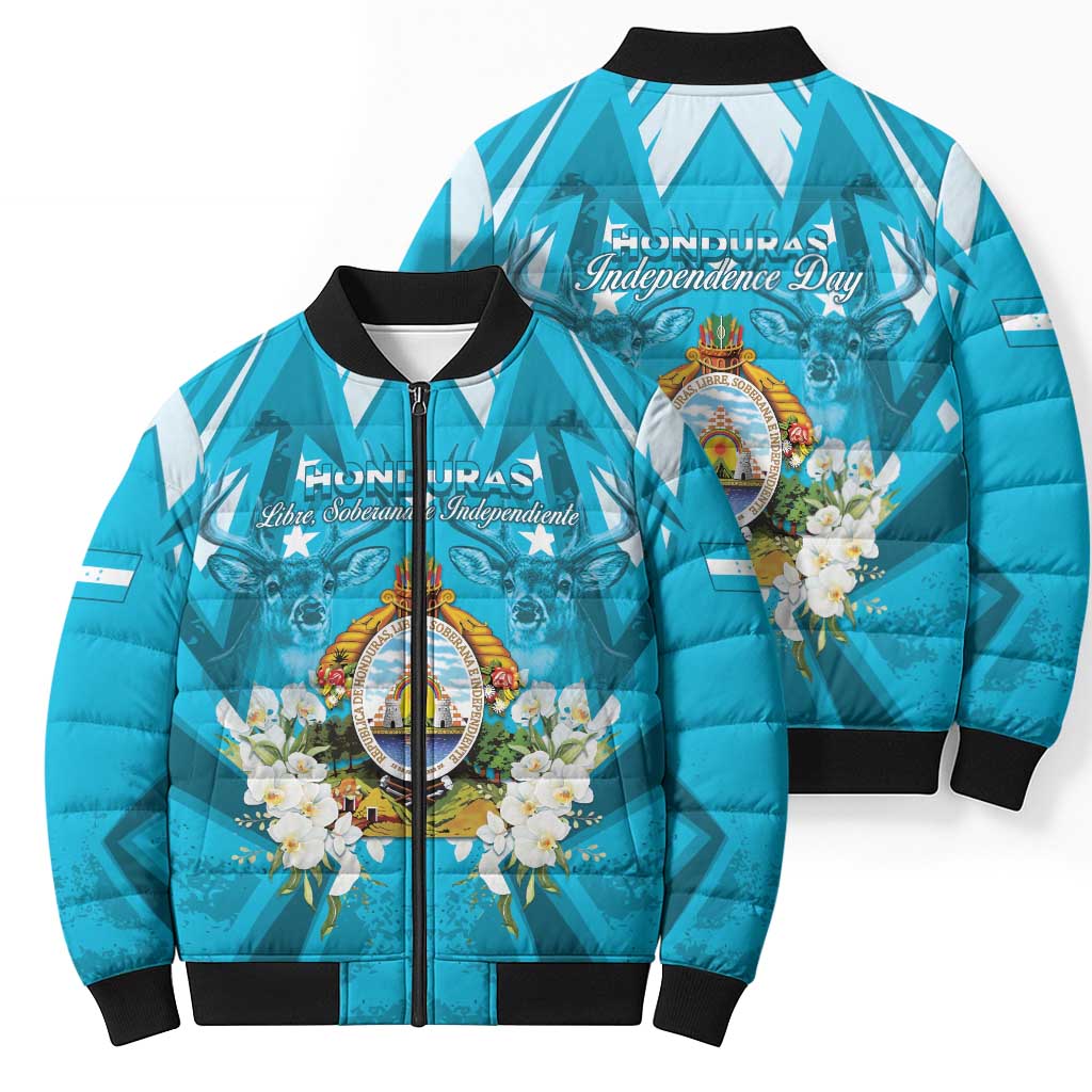 Honduras Independence Day Bomber Puffer Jacket Coat Of Arms Special Style - Wonder Print Shop