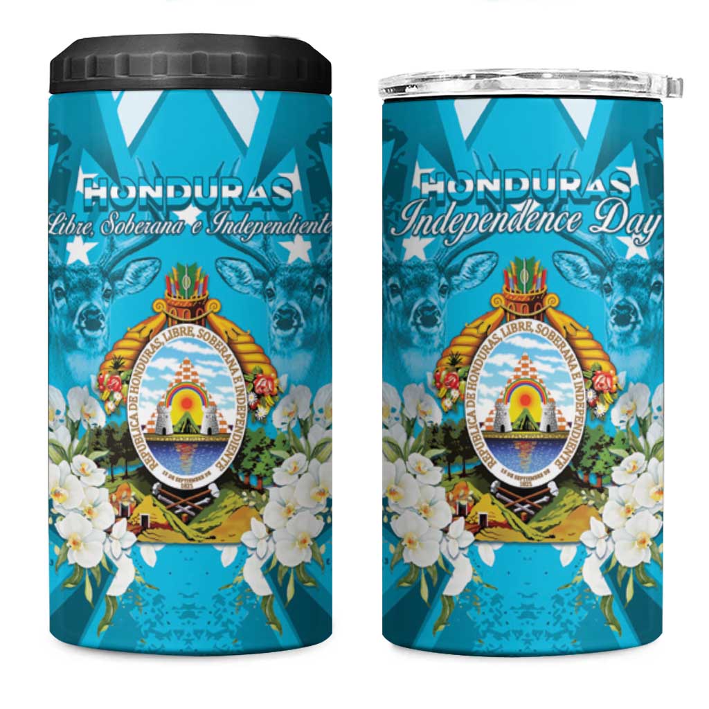 Honduras Independence Day 4 in 1 Can Cooler Tumbler Coat Of Arms Special Style - Wonder Print Shop