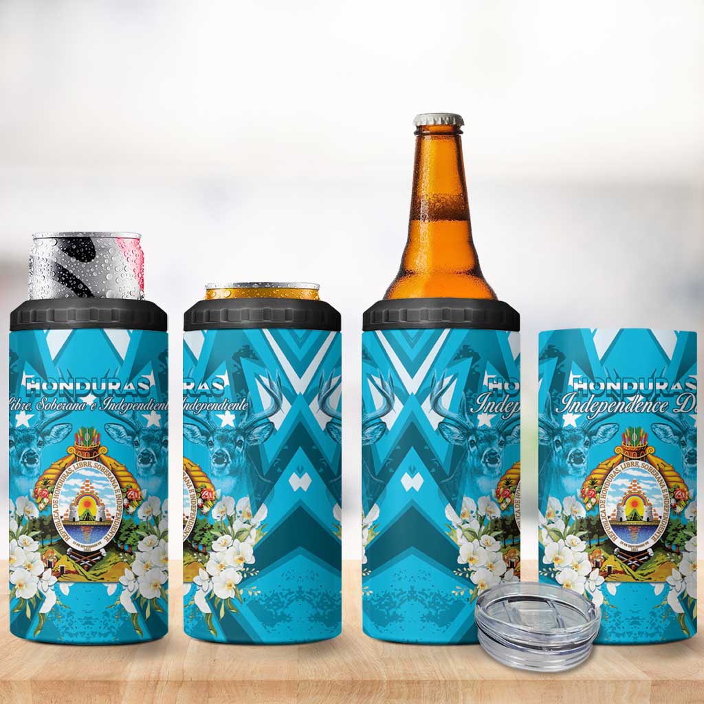 Honduras Independence Day 4 in 1 Can Cooler Tumbler Coat Of Arms Special Style - Wonder Print Shop